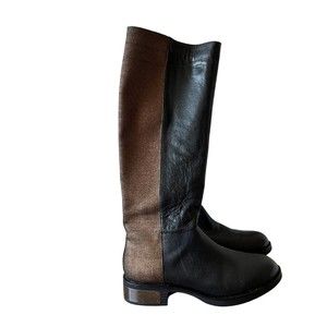 Circus Sam Edelman Womens Sz 7.5 Roxie Leather/Fabric Tall Riding Boots Black